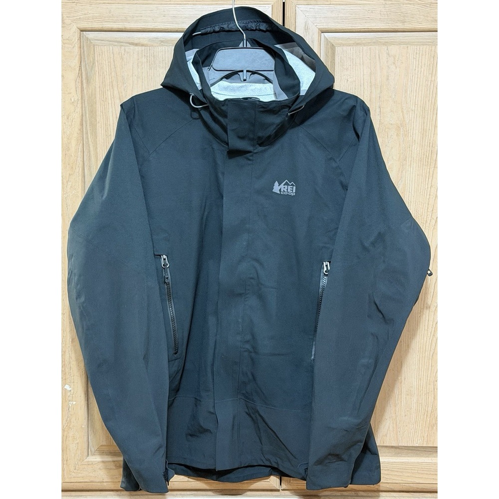 REI Co-op Talusphere Rain Jacket Women's M Black Hooded Zip Waterproof Elements